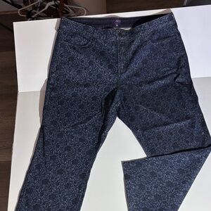 Floral Patterned Blue Jeans